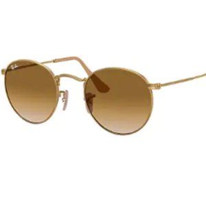 Ray-Ban Round Metal Gold Light Brown Gradient